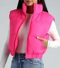Layer Up Sleeveless Puffer Vest With Pockets