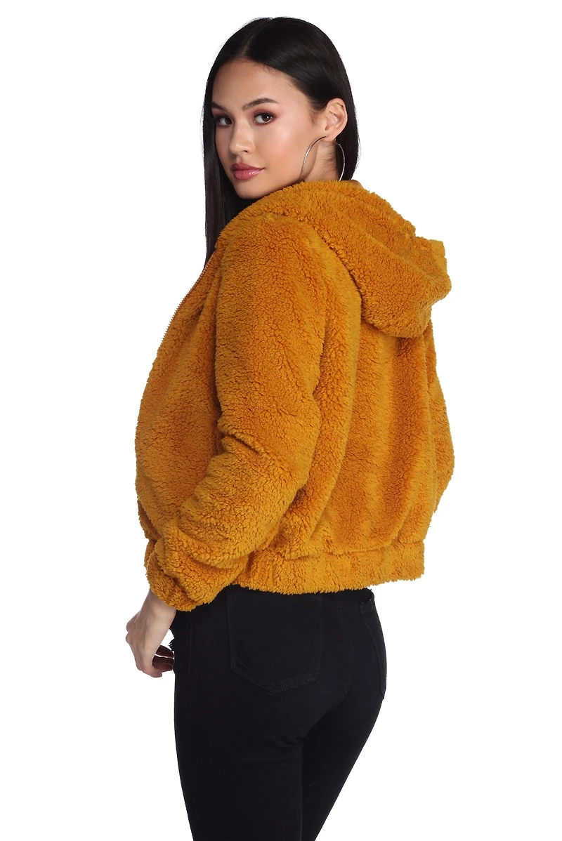 On The Outside Faux Fur Hoodie