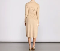 Faux Suede Sophistication Trench Coat