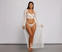 Chic And Sheer Mesh Belted Duster