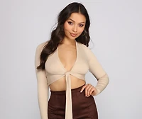 Essential Ribbed Knit Tie-Front Top