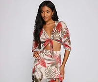 Tropic Dreams Tie Front Top