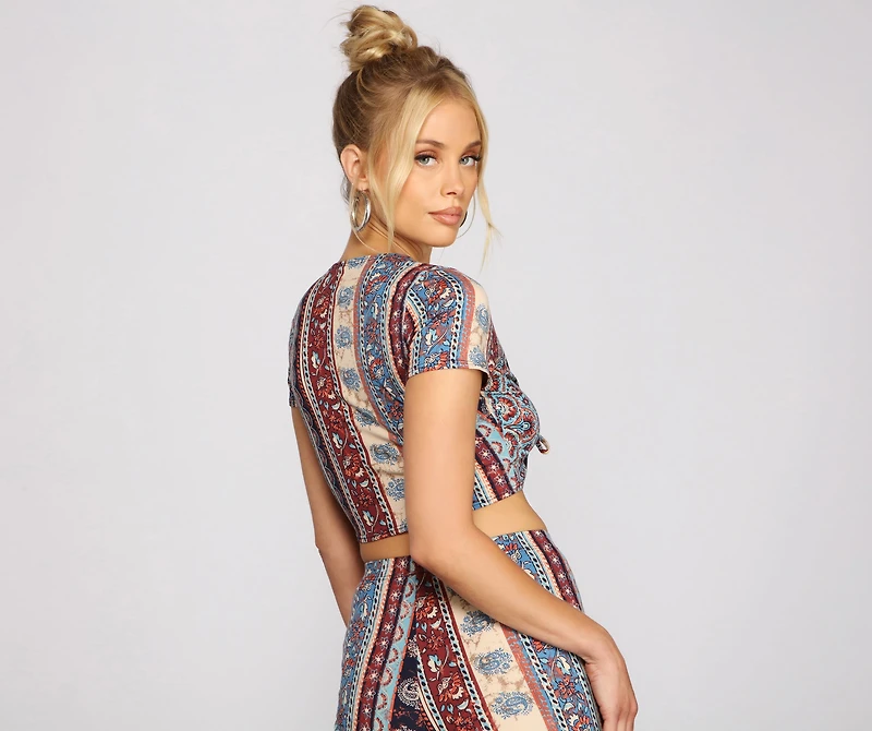 Wanderlust Beauty Tie Front Top