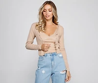 Chic Lace Detail Cropped Cardigan