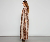 Stylish And Sassy Snake Knit Duster