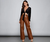 Classic Beauty Tie-Front Burnout Top