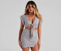 Darling Ditsy Floral Tie-Front Top