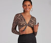 Wild And Stylish Tie Front Top