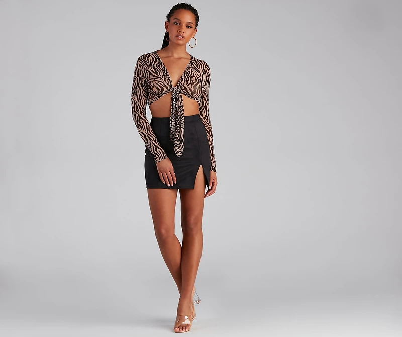 Wild And Stylish Tie Front Top