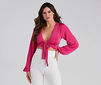 Smooth Moves Tie Front Top