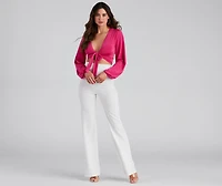 Smooth Moves Tie Front Top