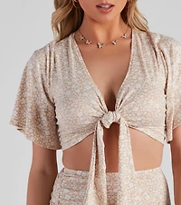 She's Darling Ditsy Floral Crop Top