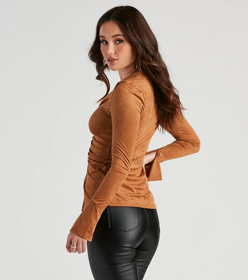 Sweeter Faux Suede Slit Jacket