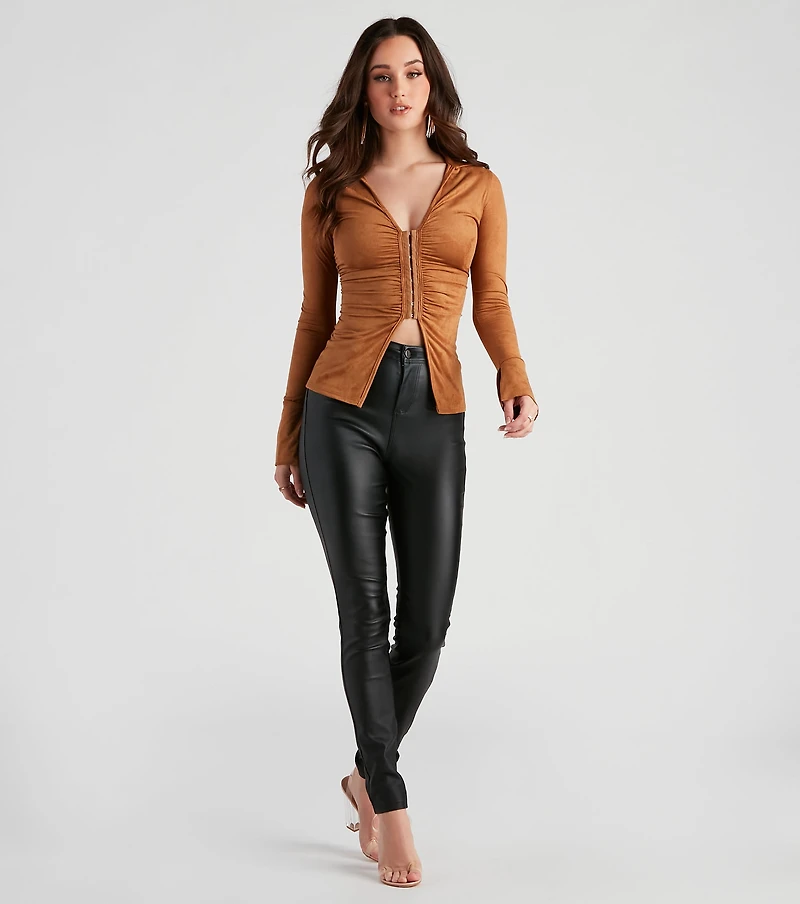 Sweeter Faux Suede Slit Jacket
