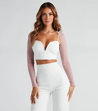 Glitter Mesh Knit Bolero