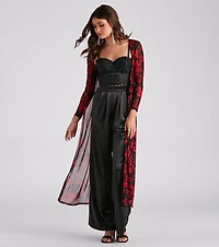 Sheer Intent Floral Mesh Duster