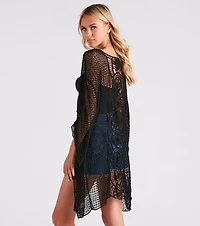 Shorebird Crochet Woven Kimono