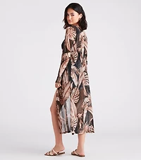 Feel The Breeze Palm Print Mesh Duster