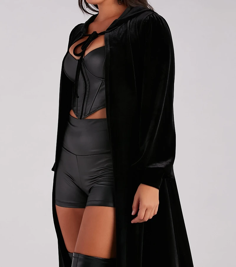 Halloween Velvet Cape With Hood