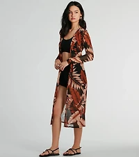 Sway With The Palm Print Mesh Duster