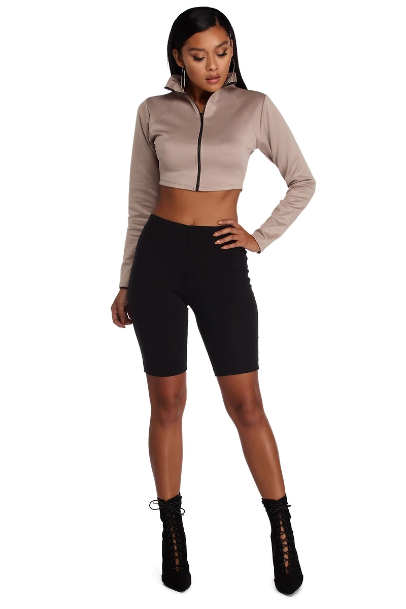 Zip On It Crop Top