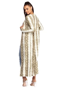 Brushed Knit Snakeskin Duster
