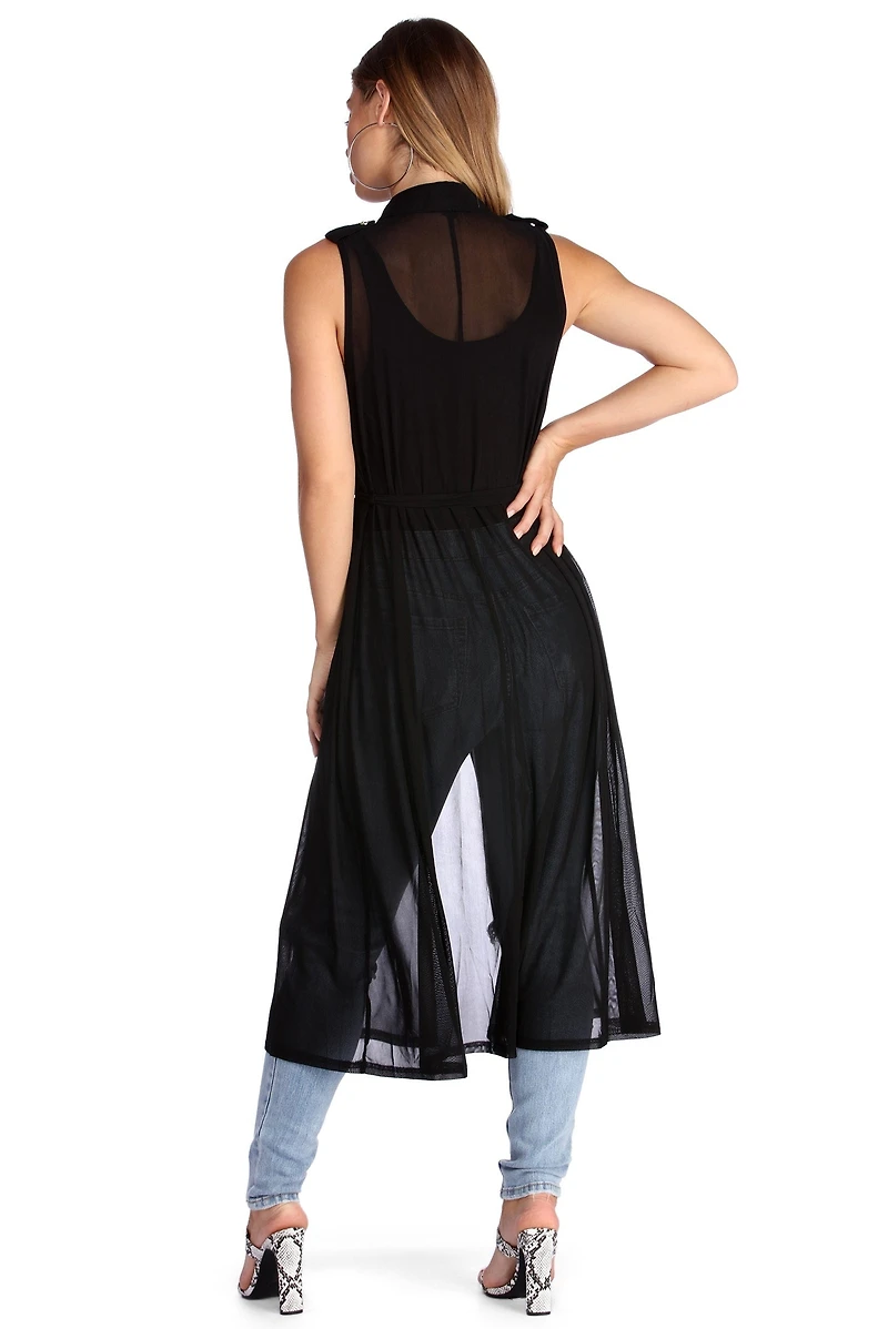 The Sheer Mesh Vest Duster