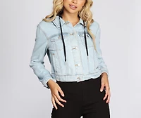Casually Covered Denim Hoodie Jacket