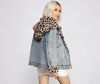 So Sassy Faux Fur Denim Jacket