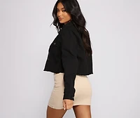 Distressed Cropped Denim Jacket