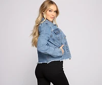 Fashionably Frayed Denim Jacket