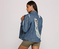 Edgy Everyday Destructed Denim Jacket