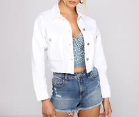 Endless Chic Oversized Cropped Denim Jacket