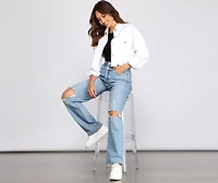 Casual Staple Destructed Denim Jacket