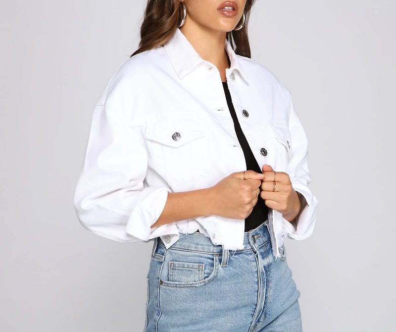Casual Staple Destructed Denim Jacket