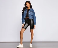 Casual Vibes Cropped Denim Jacket
