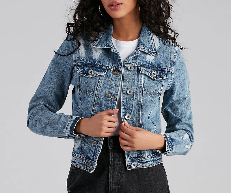 Ready To Roll Destructed Denim Jacket