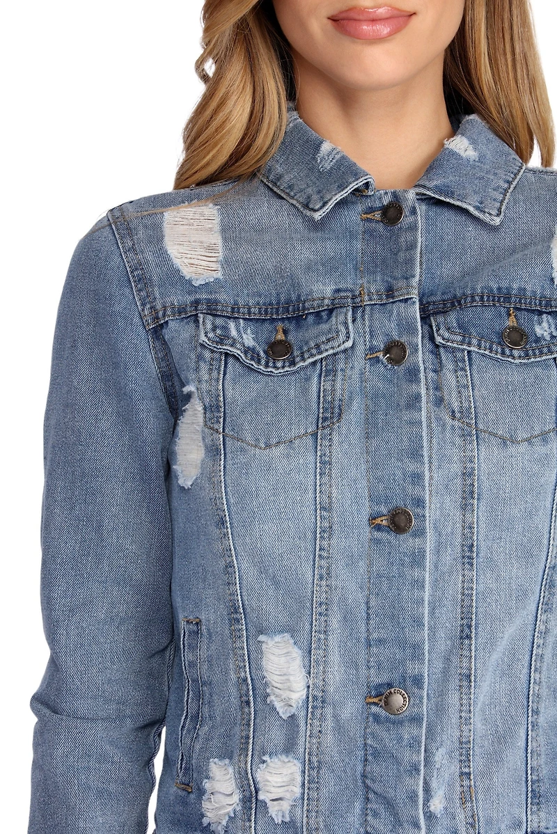 Hot Stuff Distressed Denim Jacket