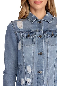 Hot Stuff Distressed Denim Jacket
