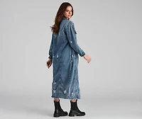 Fray Days Long Denim Jacket