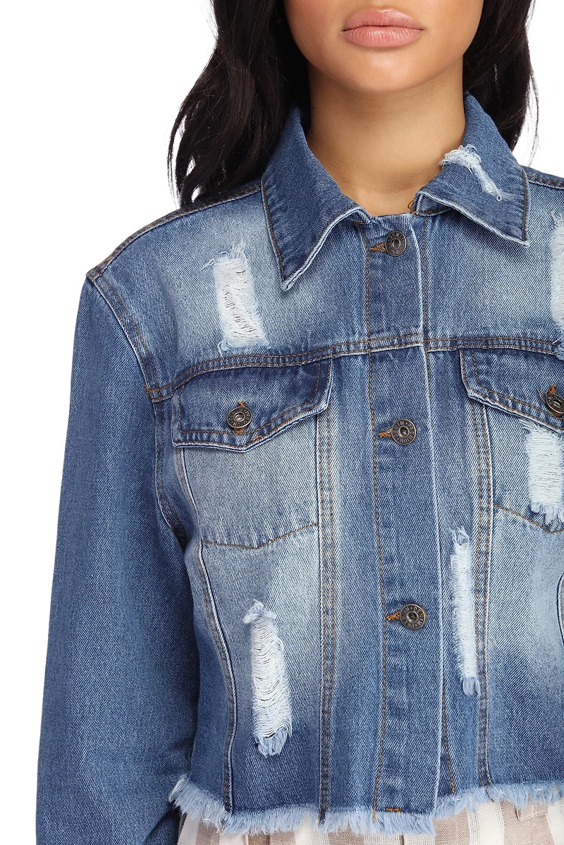 Fave Frayed Denim Jacket