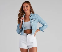 Trendsetting Vibes Embroidered Denim Jacket