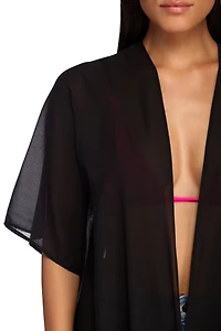 Fringed Chiffon Kimono