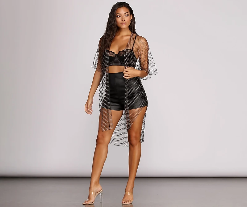 Chainmail Rhinestone Kimono