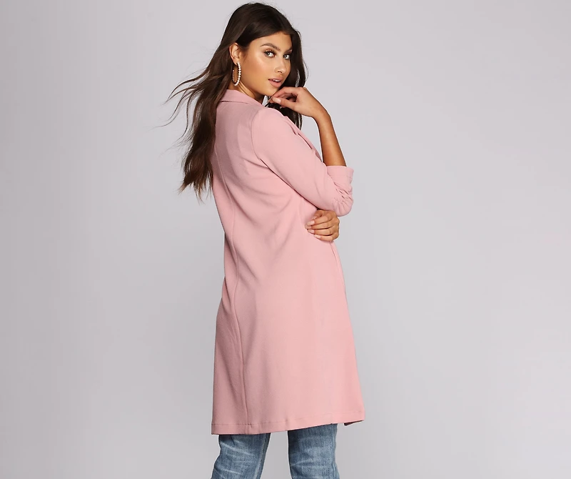 Boss Babe Crepe Longline Blazer