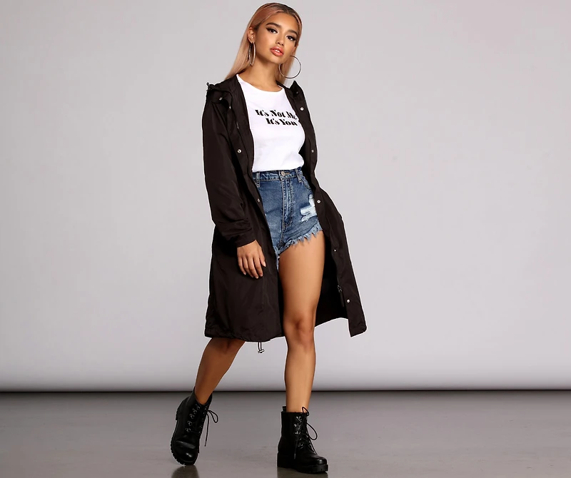 Long Line Anorak Windbreaker