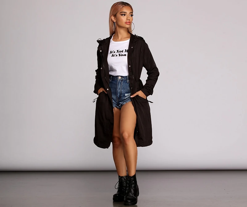 Long Line Anorak Windbreaker