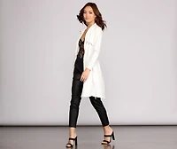 Feminine Flare Zip Up Trench Coat