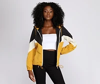 Retro Style Zip Up Windbreaker