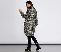 Long Line Camo Anorak Windbreaker